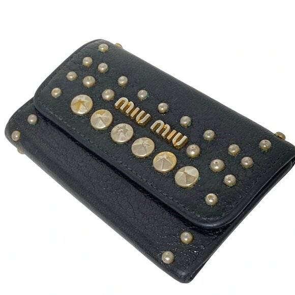Miumiu Black Leather Key Case bran-116-090325 - Picture 3 of 9